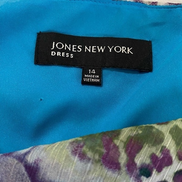 Jones New York Women Fit & Flare floral summer casual Dress Sleeveless  Size 14 - Picture 9 of 9